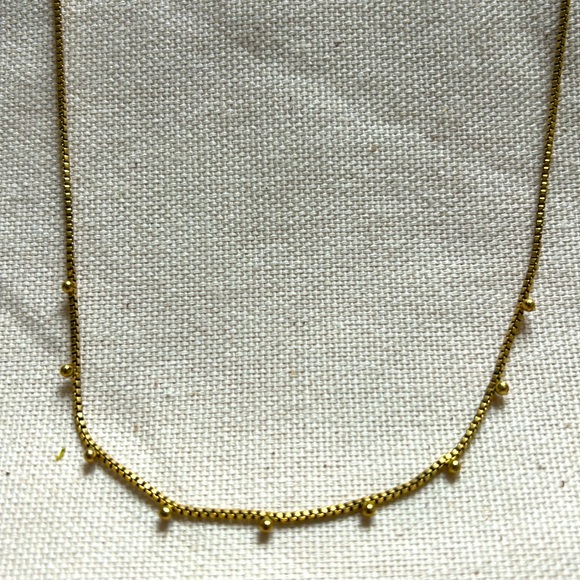 Madewell Fine Dot Satellite Station Chain Necklace Box Chain - Picture 9 of 9